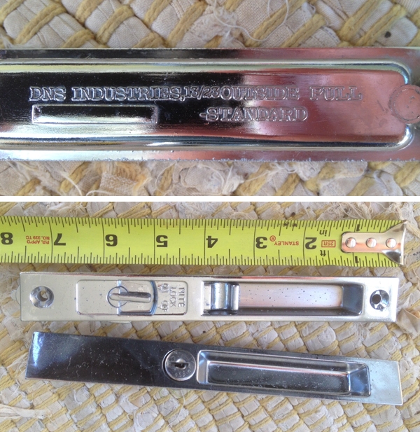 User submitted photos of patio door hardware.