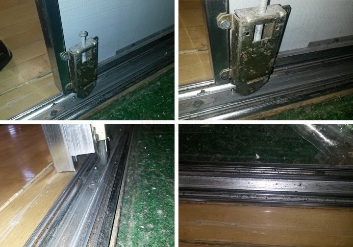 User submitted photos of mirror closet door track.