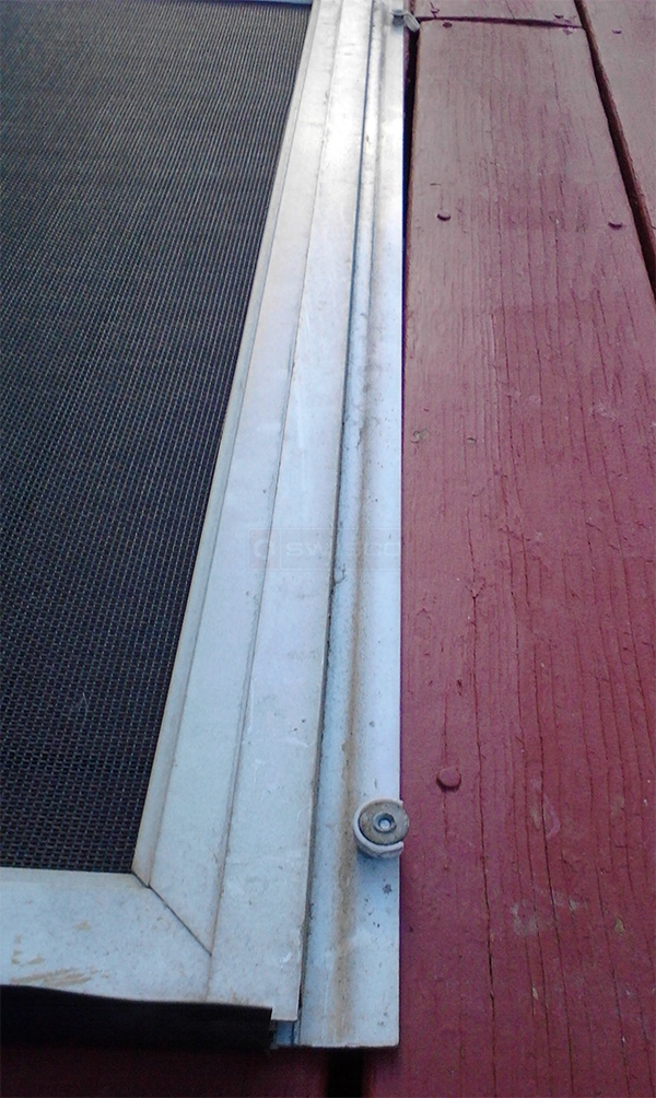 User submitted a photo of patio screen door hardware.