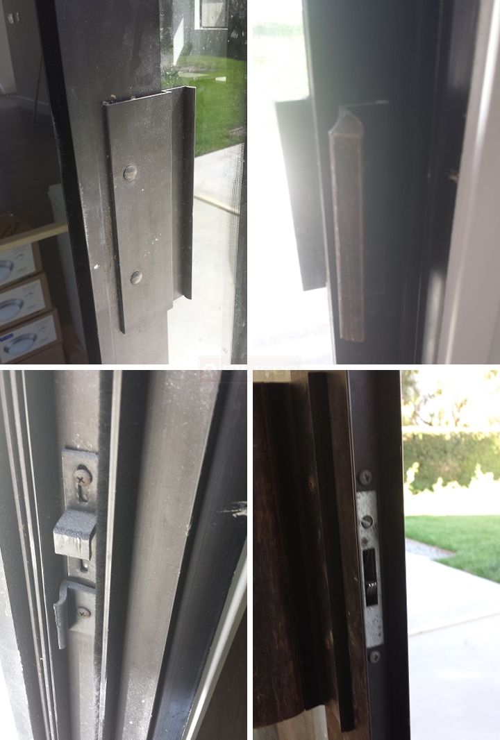 User submitted photos of patio door hardware.