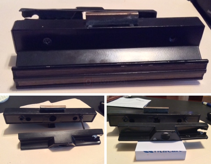 User submitted photos of a patio door handle set.