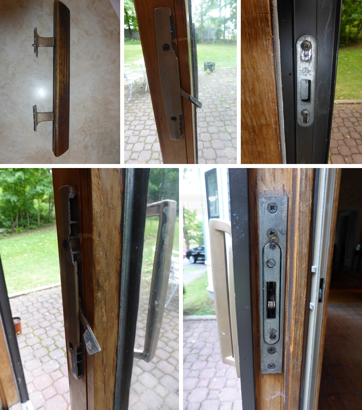 User submitted photos of a patio door handle set.