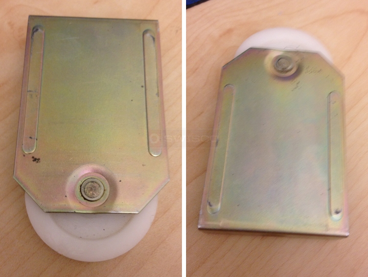 User submitted photos of a closet door roller.
