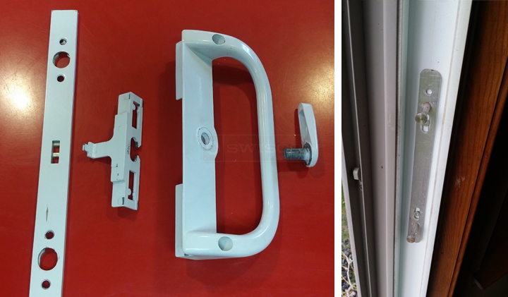 User submitted photos of patio door hardware.