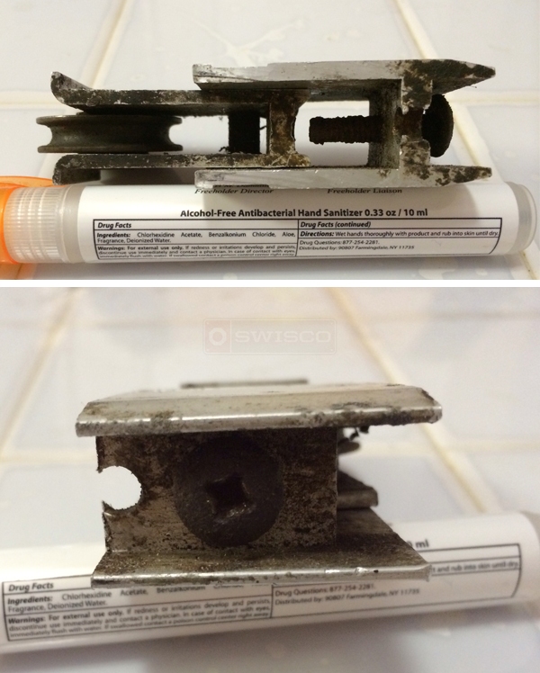 User submitted photos of a patio door roller.