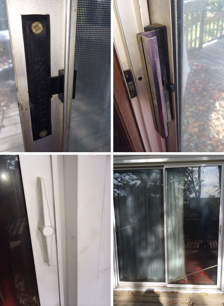 User submitted photos of patio door hardware.