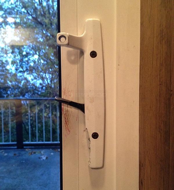 User submitted a photo of a patio door handle.