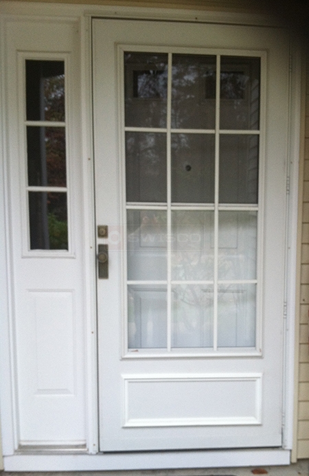 User submitted a photo of storm door hardware.