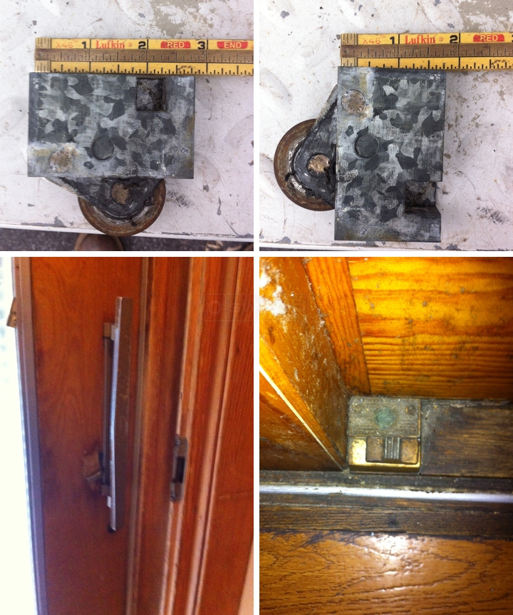 User submitted photos of patio door hardware.