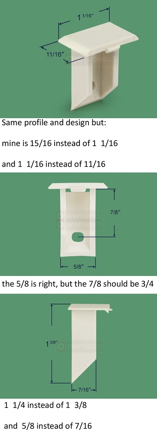 User submitted photos of a top sash guide.