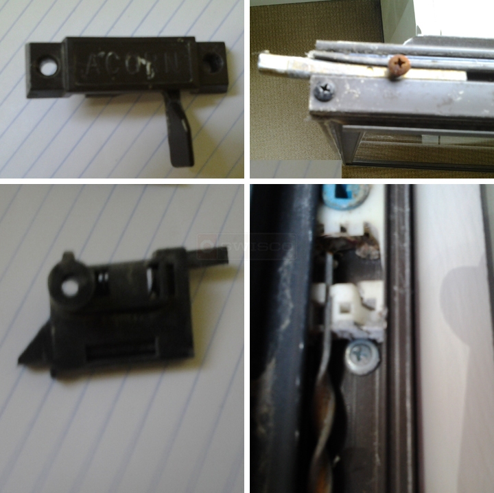 User submitted photos of window hardware.