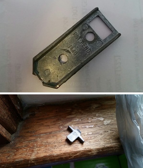 User submitted photos of window hardware.