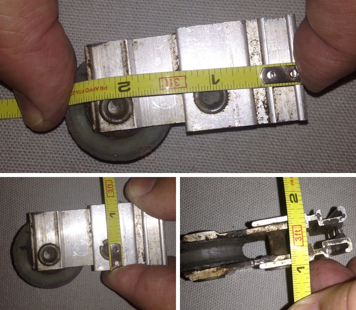 User submitted photos of a patio door roller.