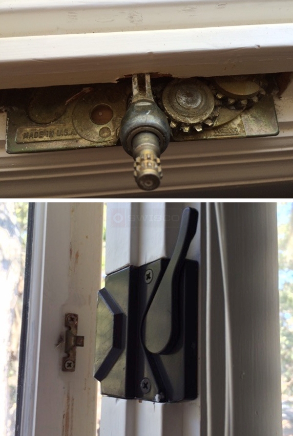 User submitted photos of window hardware.