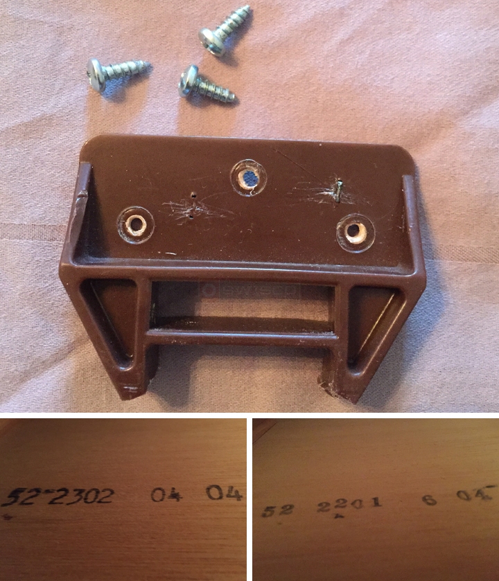 User submitted photos of drawer hardware.