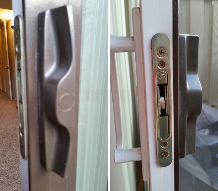 User submitted photos of patio door hardware.