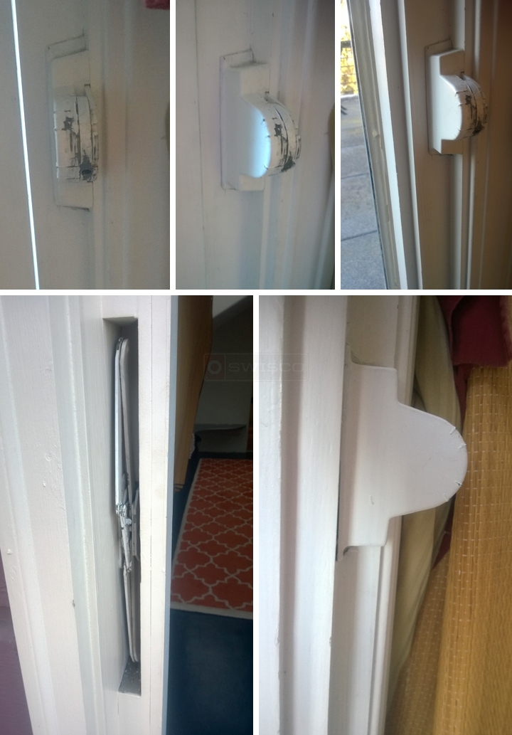 User submitted photos of window hardware.