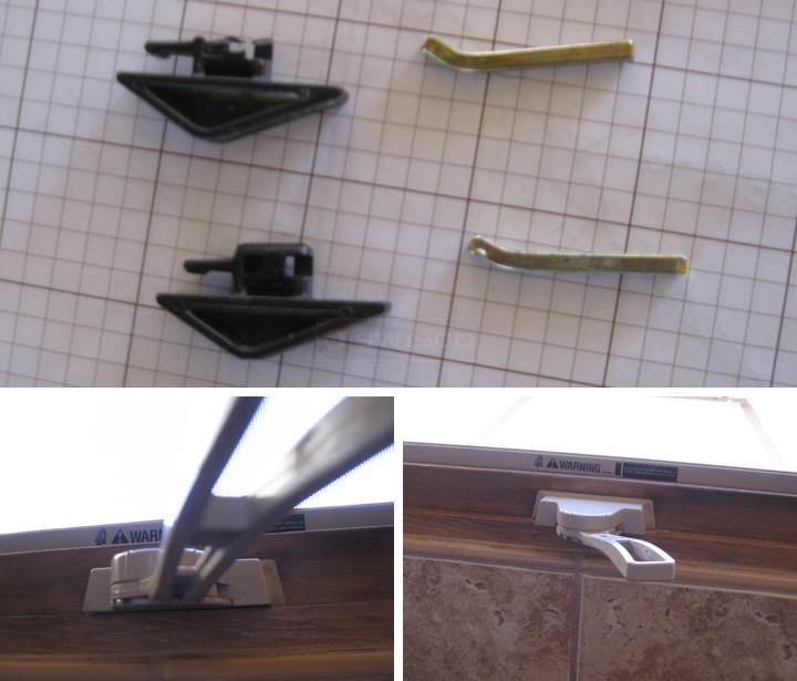 User submitted photos of window hardware.