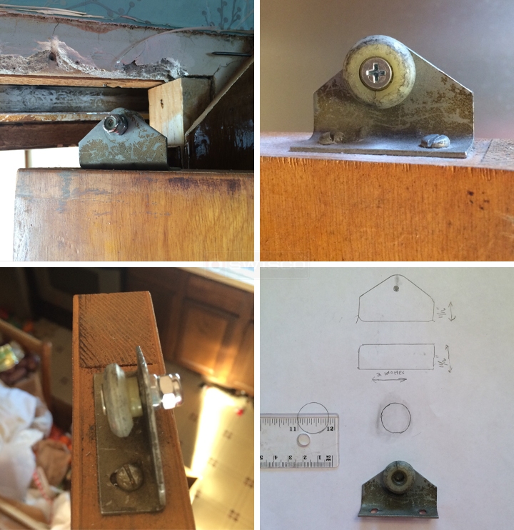 User submitted photos of pocket door hardware.