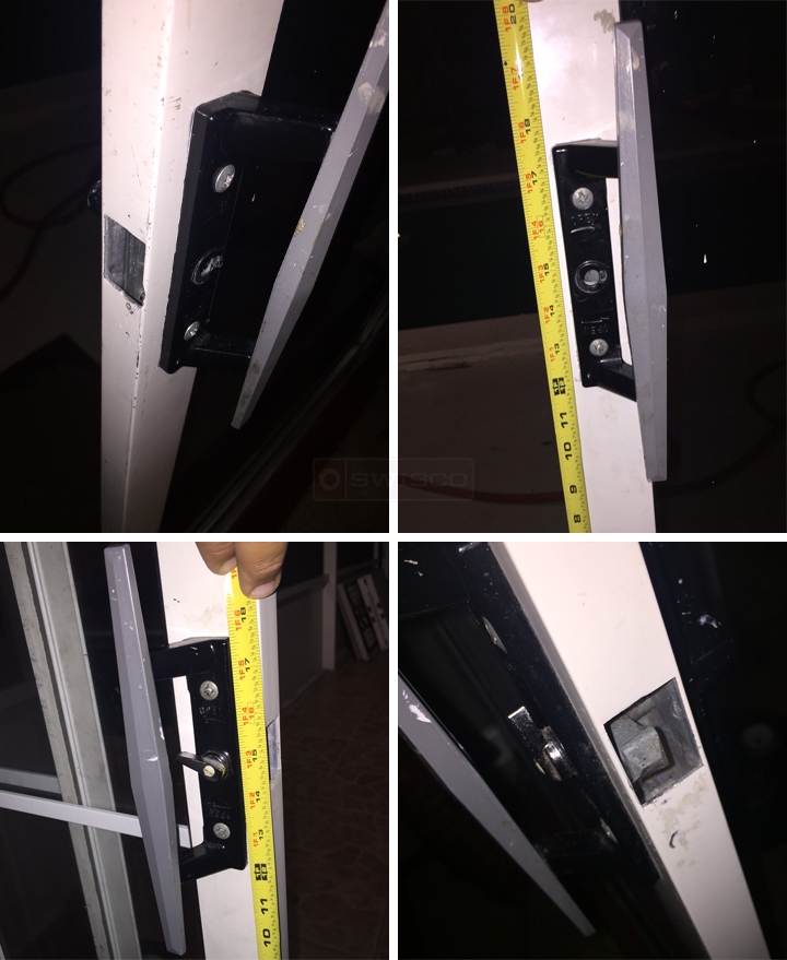 User submitted photos of patio door hardware.