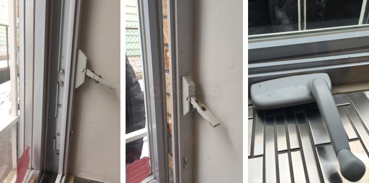 User submitted photos of window hardware.