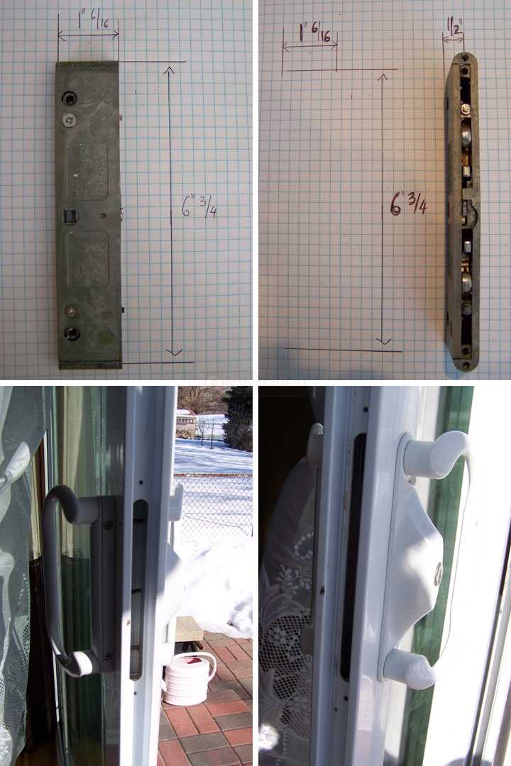 User submitted photos of patio door hardware.