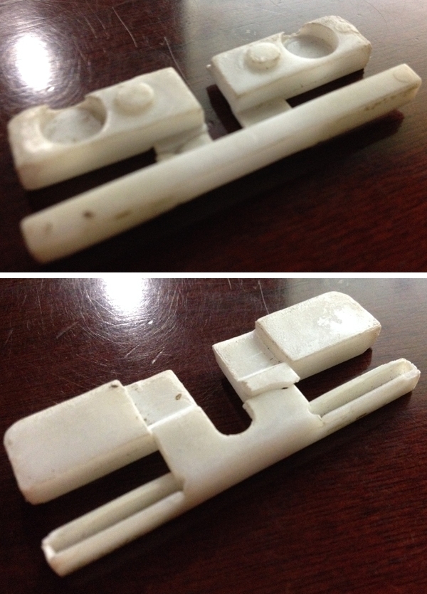 User submitted photos of a pivot plate hinge shoe.