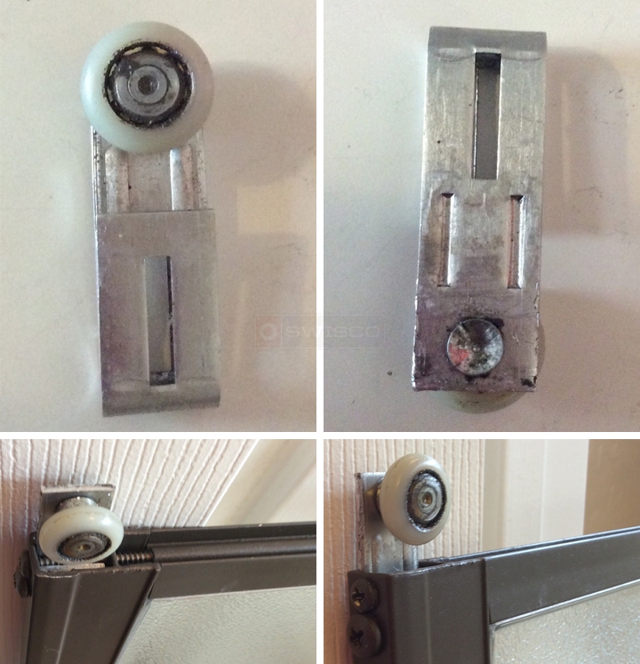 User submitted photos of a shower door roller.