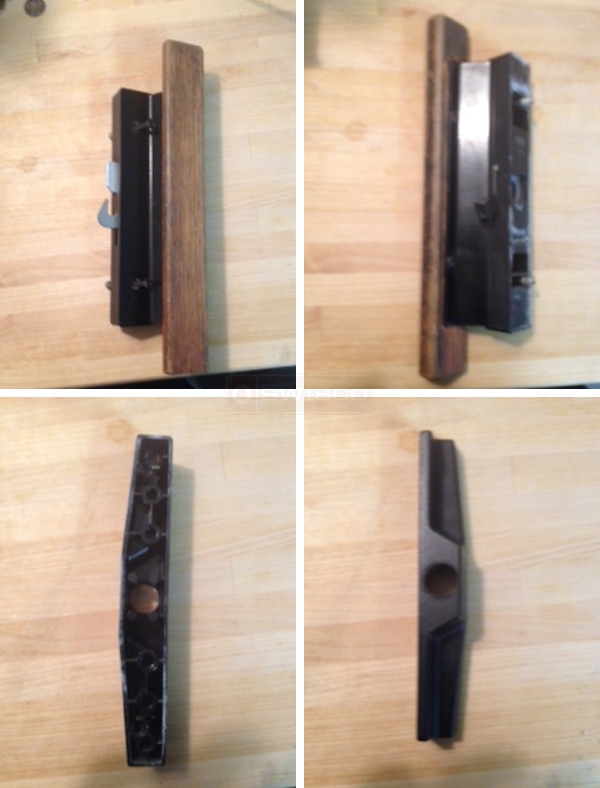 User submitted photos of a patio door handle set.
