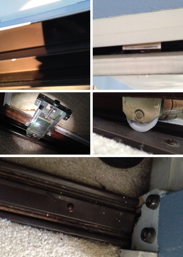 User submitted photos of closet door hardware.