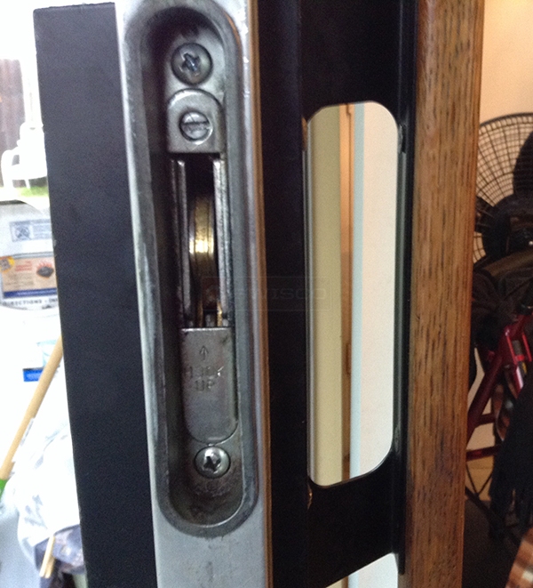 User submitted a photo of patio door hardware.