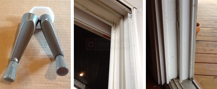 User submitted photos of patio door hardware.