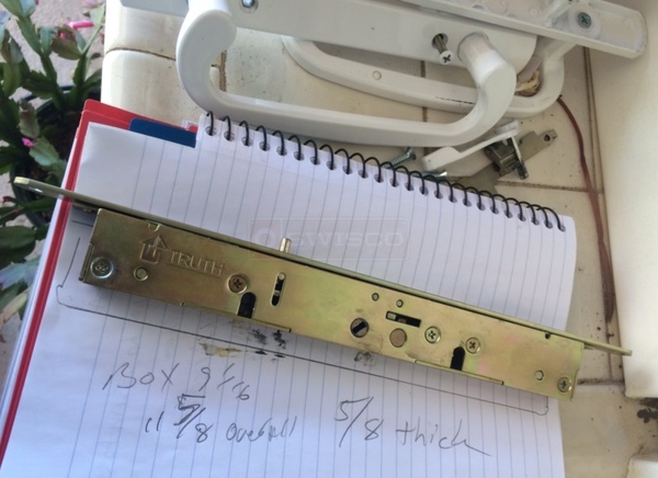 User submitted a photo of patio door hardware.
