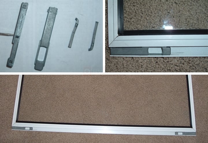 User submitted photos of storm window latches.