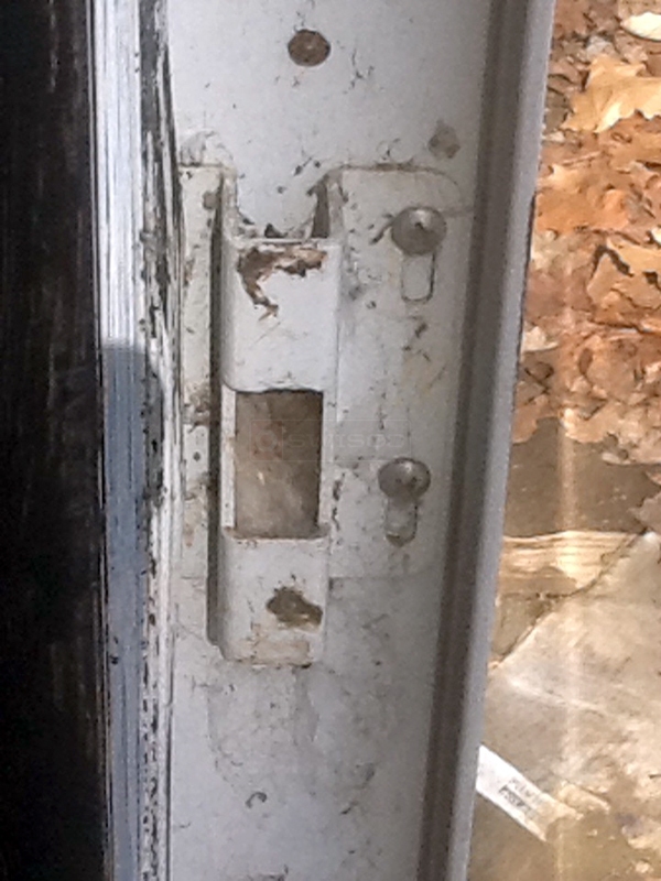 User submitted a photo of a patio door strike plate.