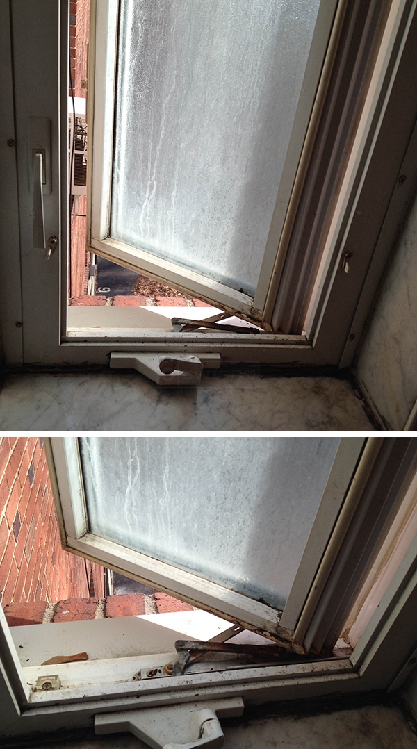 User submitted photos of window hardware.