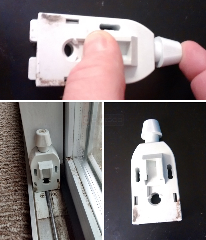 User submitted photos of patio door hardware.