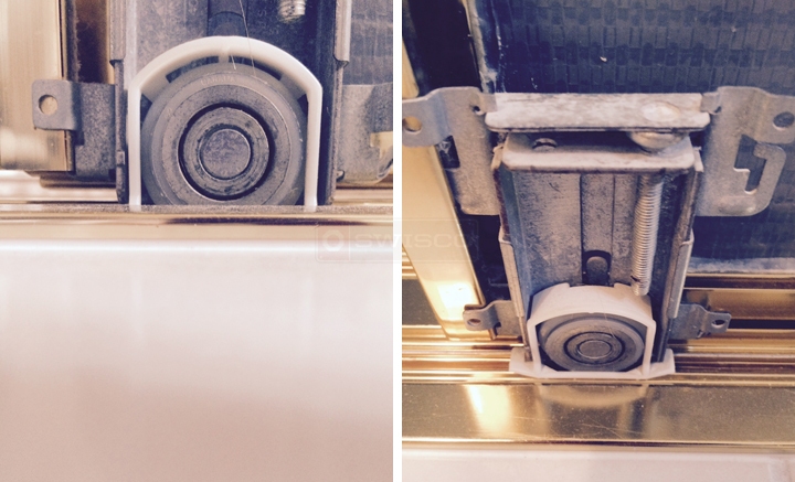 User submitted photos of a mirror closet door roller.