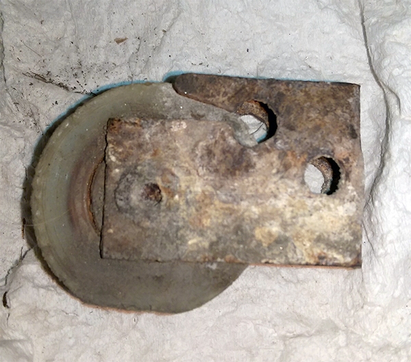 User submitted a photo of a patio door roller.