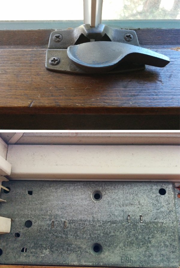 User submitted photos of window hardware.
