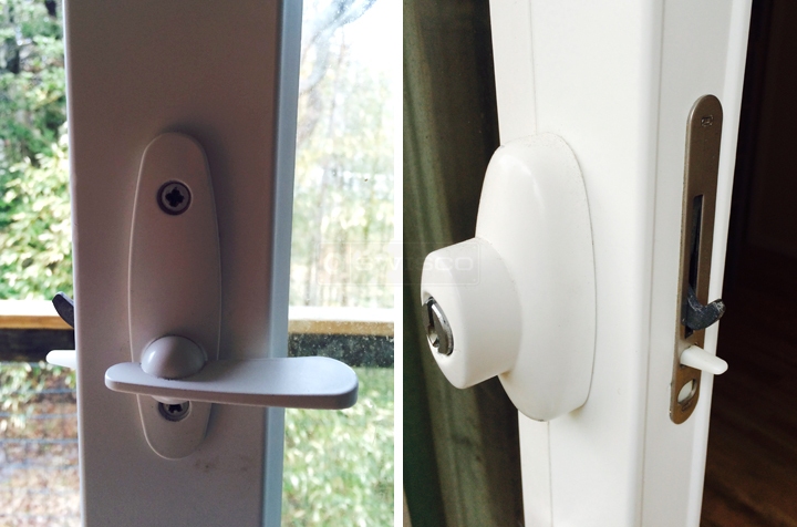 User submitted photos of patio door hardware.