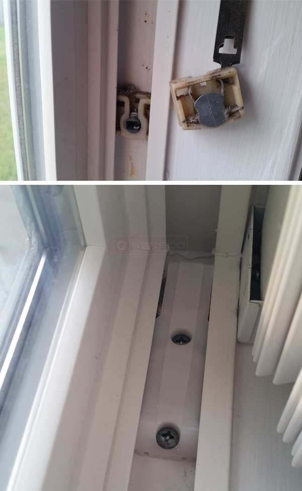 User submitted photos of window hardware.