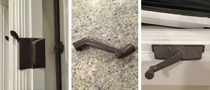 User submitted photos of window hardware.