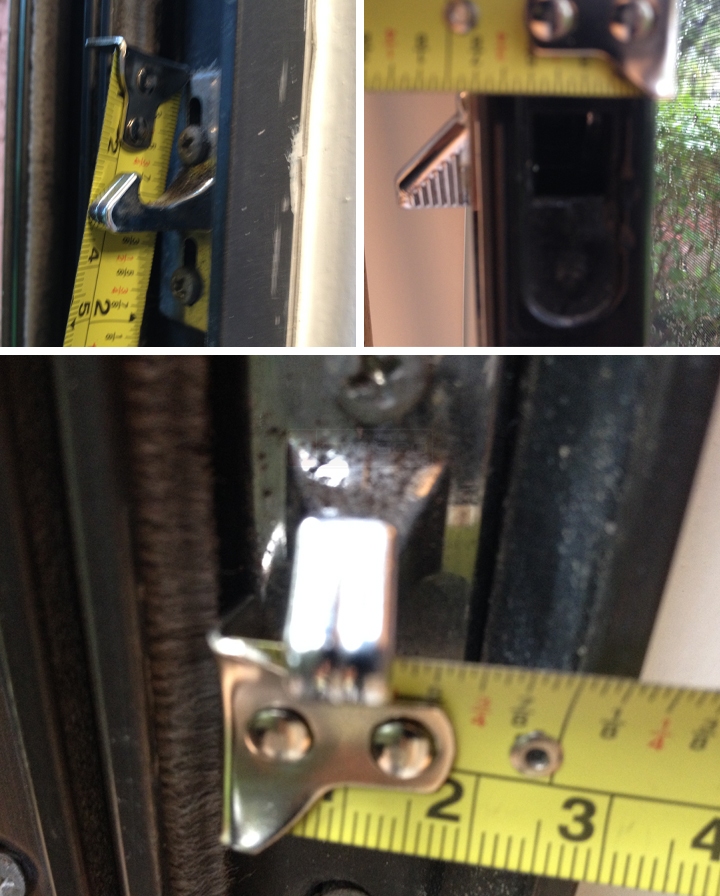 User submitted photos of patio door hardware.