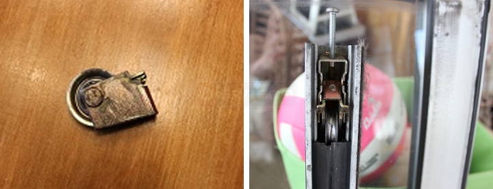 User submitted photos of a patio door roller.
