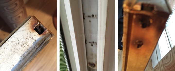 User submitted photos of window hardware.