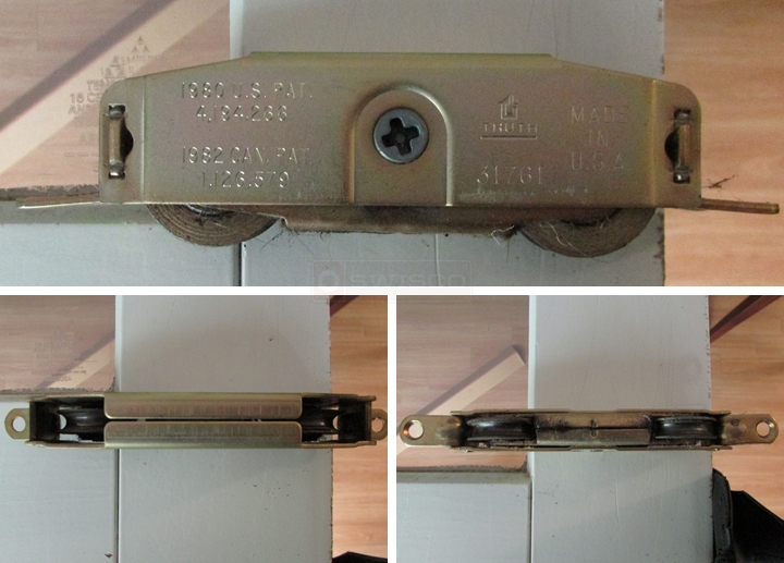 User submitted photos of patio door rollers.