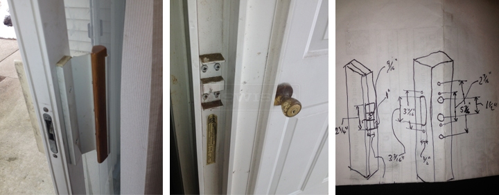 User submitted photos of patio screen door hardware.