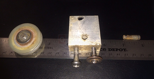 User submitted photos of a patio door roller.