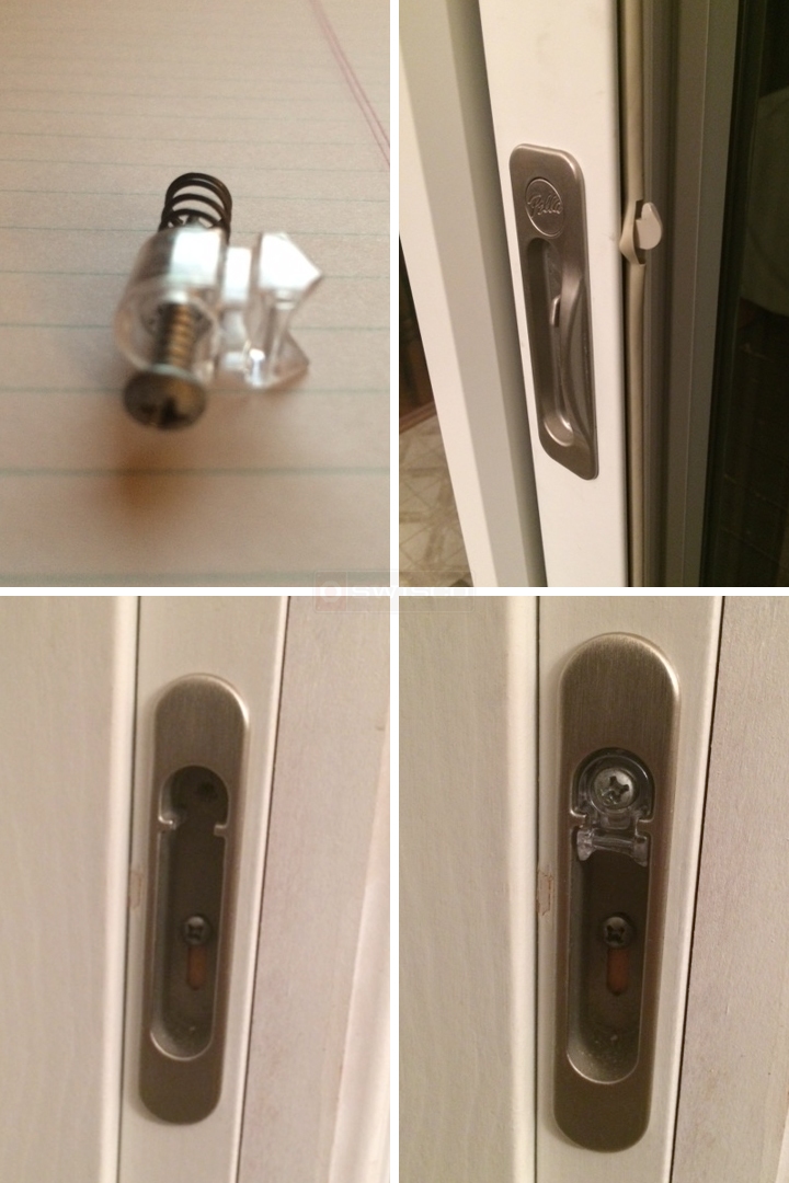 User submitted photos of patio door hardware.